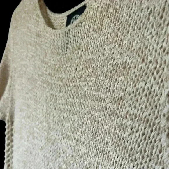 Bobeau Crochet Knit Pullover Cream Top Size Small - Picture 5 of 11